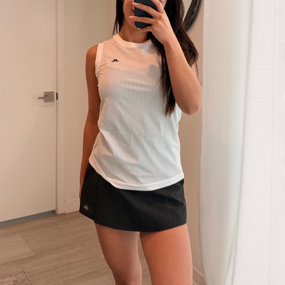 J.Lindeberg White Ribbed Tank Top - Picture 3 of 8